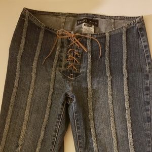 Vintage Flare Lace Up Jeans Fits like a Size 3